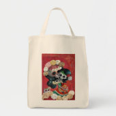 Tote Bag Mère et fille de Dia de Los Muertos Skeletons (Devant)