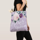 Tote Bag Mère fleurie violette personnalisée du marié (De près)