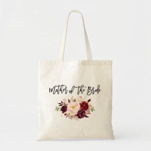 Tote Bag Mère florale de Bourgogne de manuscrit de brosse