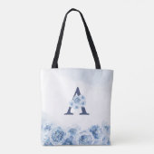 Tote Bag Mère florale personnalisée bleue de la mariée (Dos)