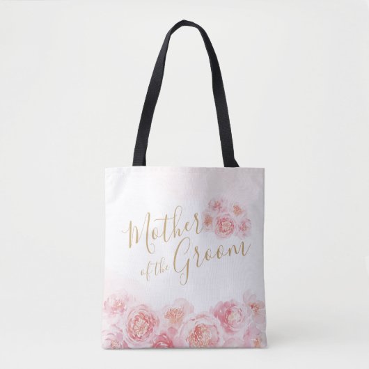 Tote Bag Mère florale personnalisée rose du marié (Devant)