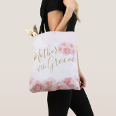Tote Bag Mère florale personnalisée rose du marié (De près)