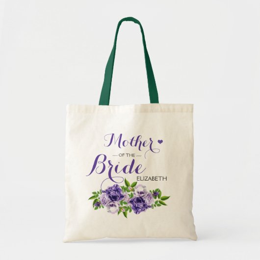 Tote Bag Mère florale pourpre de la mariée (Devant)