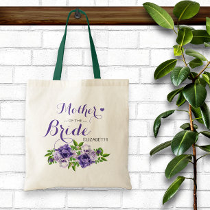 Tote Bag Mère florale pourpre de la mariée