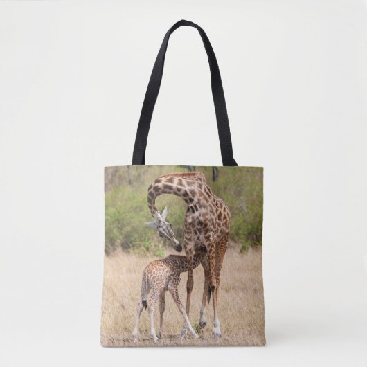 Tote Bag Mère girafe et bébé au Kenya (Devant)