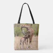 Tote Bag Mère girafe et bébé au Kenya (Dos)