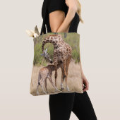 Tote Bag Mère girafe et bébé au Kenya (De près)