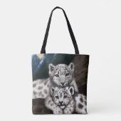 Tote Bag Mère léopard des neiges et petit-déjeuner dans les (Dos)