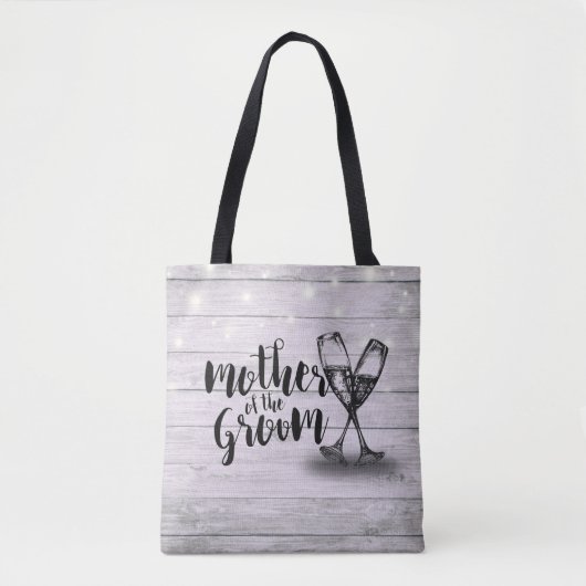 Tote Bag Mère mariage de la chambre Champagne Verres Bois (Devant)