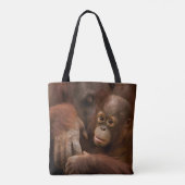 Tote Bag Mère orang-outan et bébé au zoo (Dos)