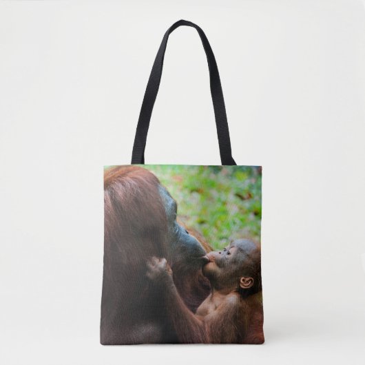 Tote Bag Mère orangue avec bébé (Devant)