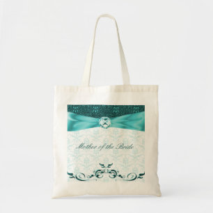 Tote Bag Mère turquoise victorienne de damassé du sac/de