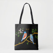 Tote Bag Merles Bleus Noirs (Devant)