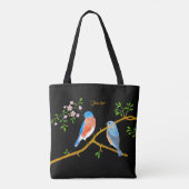 Tote Bag Merles Bleus Noirs (Dos)