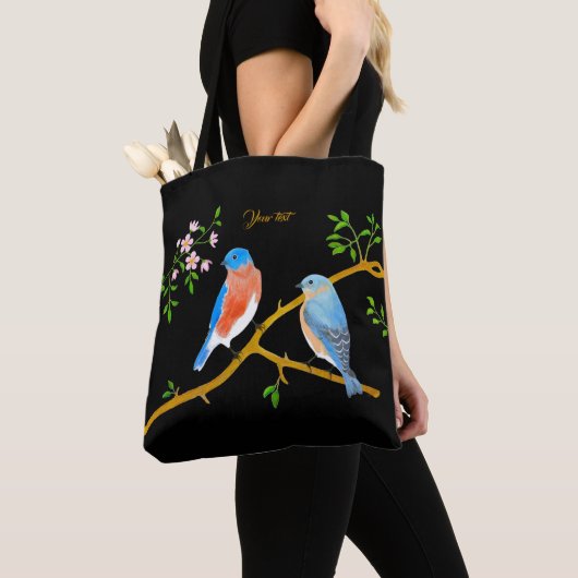 Tote Bag Merles Bleus Noirs (De près)