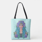 Tote Bag Mermaid Rose dans l'art marin par Renee Lavoie (Dos)