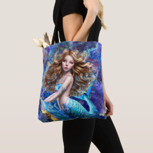 Tote Bag Mermaid Sea Goddess Nymphe Siren Art sous-marin