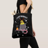 Tote Bag Merry Birbmas Funny Cockatiel Bird Holiday for Chr (De près)