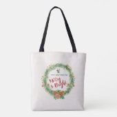 Tote Bag Merry & Bright Christmas Wreath (Dos)