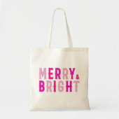 Tote Bag Merry & Bright, Joyeux Noël, Cadeau de Noël (Devant)
