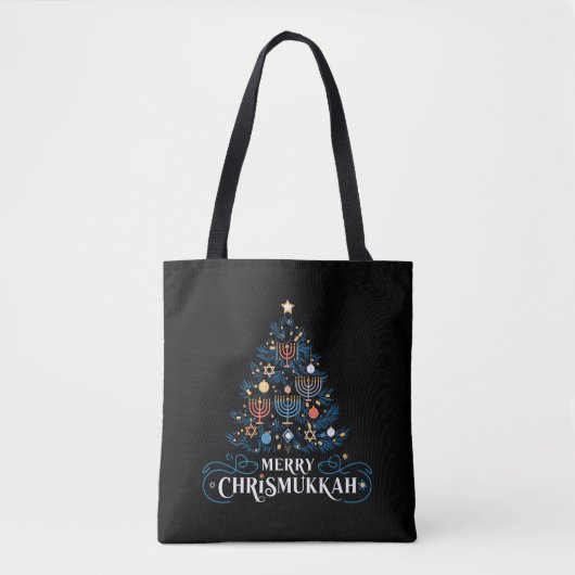Tote Bag Merry Chrismukkah Jewish Holiday Hanoukka (Devant)