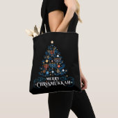 Tote Bag Merry Chrismukkah Jewish Holiday Hanoukka (De près)