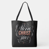 Tote Bag Merry CHRISTmas Christian Red Christ Calligraphie (Dos)
