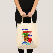 Tote Bag Merry Christmas in July, Xmas Hat Pineapple (Devant (produit))