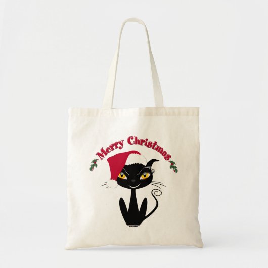 Tote Bag Merry Christmas Kitty Cat (Devant)