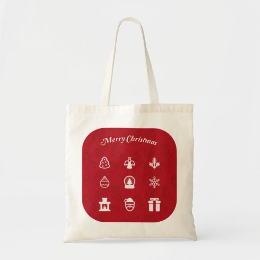 Tote Bag Merry Christmas Popular Icons set (Devant)