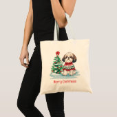 Tote Bag Merry Christmas Shih Tzu Dog (Devant (produit))