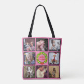Tote Bag Merry Christmas Wreath Custom Photo Collage (Dos)