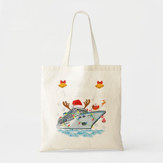 Tote Bag Merry Cruisemas Famille Croisière Noël Funny Sant (Devant)