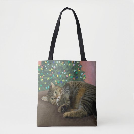 Tote Bag Merry Mischief - Christmas Kitty (Devant)