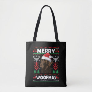 Tote Bag Merry Woofmas Chocolat Noël Labrador Lover