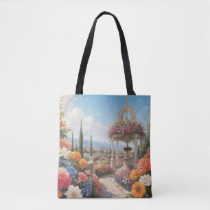 Tote Bag Merveilleux Jardin Floral et Lac