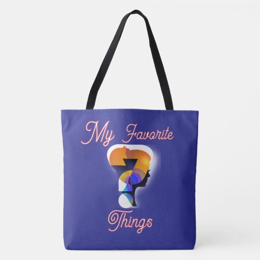 Tote Bag Mes choses préférées Bleu (Devant)