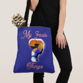 Tote Bag Mes choses préférées Bleu (De près)
