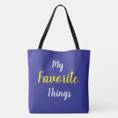 Tote Bag Mes choses préférées bleues (Dos)