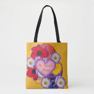 Tote Bag Mes Choses Préférées Floral Jaune