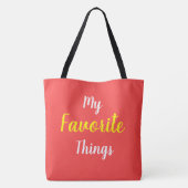 Tote Bag Mes choses préférées rouges (Dos)