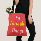 Tote Bag Mes choses préférées rouges (De près)