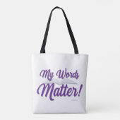 Tote Bag Mes mots matière auteur Motivational Slogan (Dos)