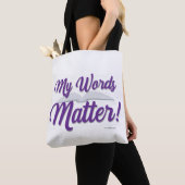 Tote Bag Mes mots matière auteur Motivational Slogan (De près)