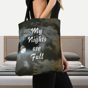 Tote Bag Mes nuits sont Pleine lune Night Shift Black