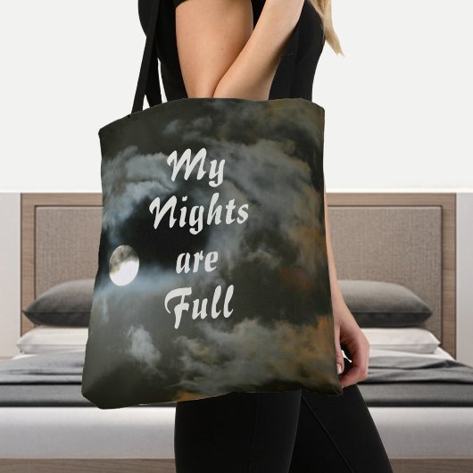 Tote Bag Mes nuits sont Pleine lune Night Shift Black