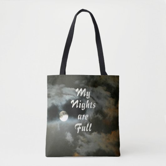 Tote Bag Mes nuits sont Pleine lune Night Shift Black (Devant)