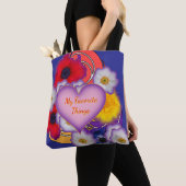 Tote Bag Mes Objets Préférés Fleurs Bleues (De près)