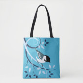 Tote Bag Mésange sur branche d'arbre (Devant)