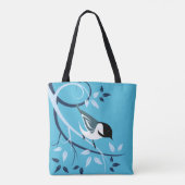 Tote Bag Mésange sur branche d'arbre (Dos)